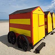 Row of beach cabins, De Panne, Belgium 